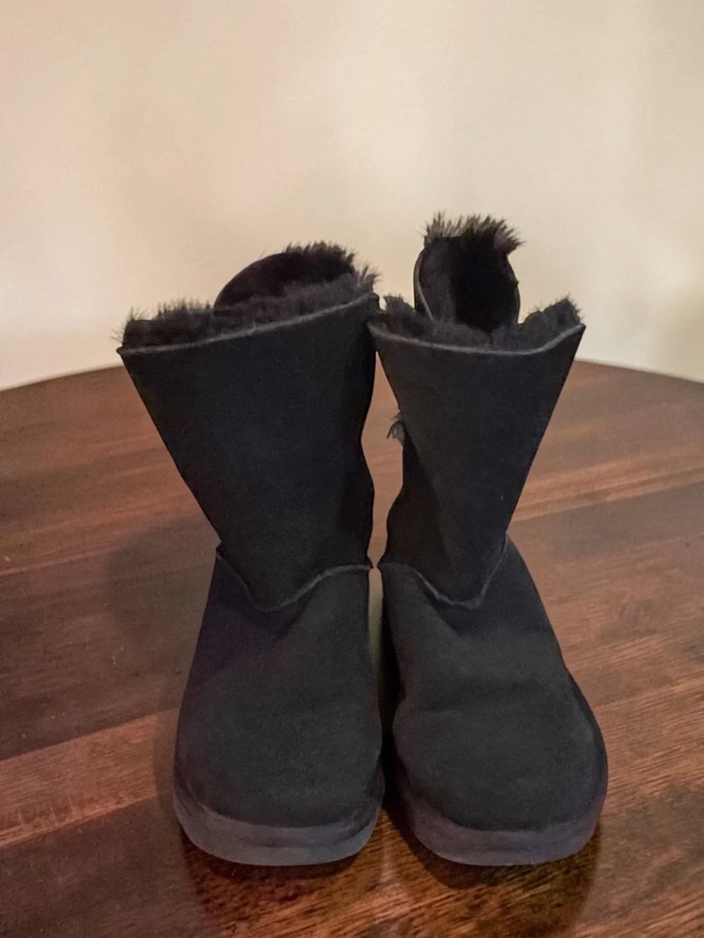 Koolaburra By Ugg Remley Short Black Suede Faux Fur Boots